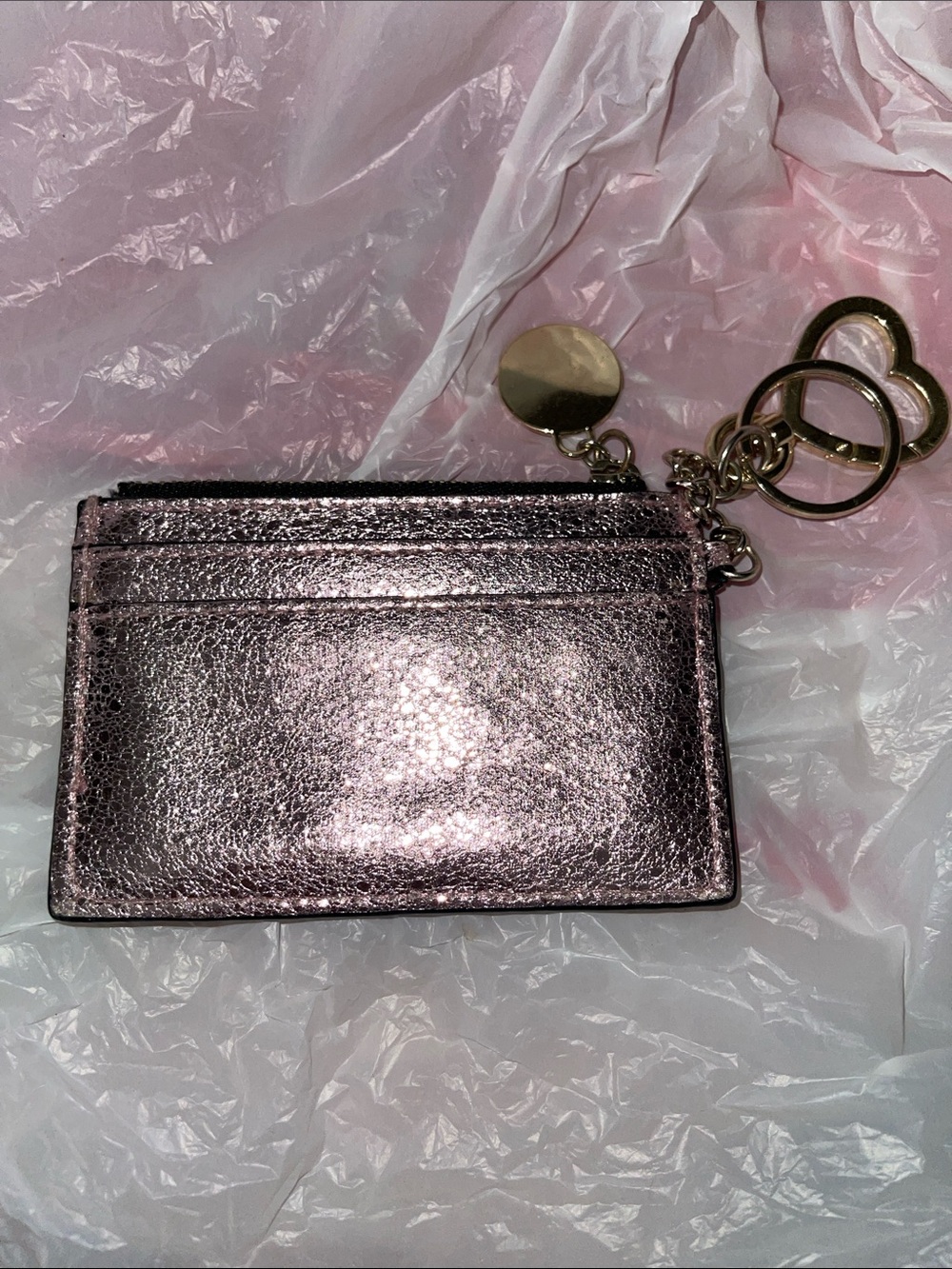 Victoria’s Secret Pink Gold Heart Card Wallet - Picture 4 of 5